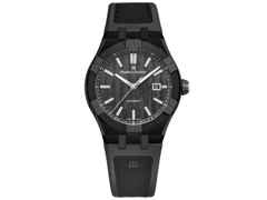 Maurice Lacroix AIKON-IC Automatik Titan Schwarz-DLC 43mm Carbon-Zifferblatt schwarzes Kautschukband – Herrenuhren Uhr mit Datum aus Carbon, Edelstahl, Kautschuk, Keramik und Leder. Das Gehäuse ist rund und schwarz. Das Kautschuk / Kunststoff / Silikon Armband ist schwarz. Das Zifferblatt ist ein Index in schwarz.