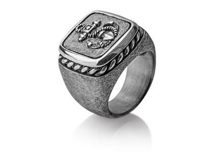 Drachenfels Design Heimathafen Ring Siegelring Anker Vintage – Ringe Ring aus 925 Silber.