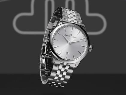 Maurice Lacroix 1975 Quarz Edelstahl 39mm silberfarbenes Zifferblatt Metallband – Herrenuhren Uhr mit Datum aus Edelstahl. Das Gehäuse ist rund und silber. Das Edelstahlarmband ist silber. Das Zifferblatt ist ein Index in silber. – Ansicht 3