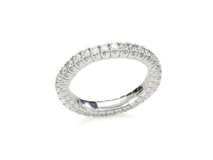 Silhouette Schmuck Tennis Flex Ring Weißgold mit Brillanten 0,950ct – Ringe Ring mit Besatz aus 750 Weißgold.