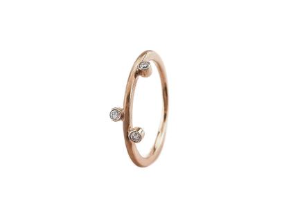 Henrich & Denzel Tau Ring Roségold mit Brillanten 0,060ct – Ringe Ring mit Besatz in roségold und aus 750 Rotgold.