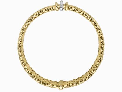 Fope Panorama Armband  mit 3 Ronden  Gelbgold mit Brillanten – Armschmuck Armband aus 750 Gelbgold. – Ansicht 2