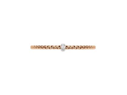 Fope Eka Tiny Flex'It Armband Roségold mit 1 Weißgold-Ronde und Brillanten 0,12ct flexibel – Armschmuck Armband aus 750 Rotgold, 750 Weißgold und und . – Ansicht 3