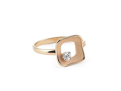 Cammilli Firenze My Way Ring Orange Apricot mit Brillant 0,100ct – Ringe Ring aus 750 Gelbgold.