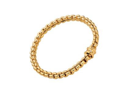 Fope Eka Flex'It  Armband   schmal Gelbgold 1 Ronde mit Brillant 0,01ct M flexibel – Armschmuck Armband aus 750 Gelbgold. – Ansicht 2