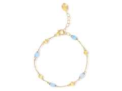 Nanis Dancing in the Rain Azure Armband Gelbgold Milky Aquamarin – Armschmuck Armband aus 750 Gelbgold.
