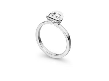 Henrich & Denzel Nova Damenring Platin – Ringe Ring mit Besatz aus 950 Platin.