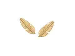 Heiring Feather Ohrstecker Mini Silber gelbvergoldet – Ohrschmuck Ohrstecker aus 925 Silber, PVD beschichtet und und .