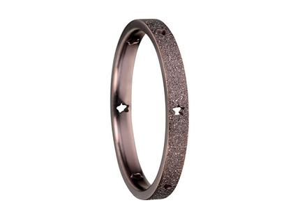 Bering Arctic Symphony Innenring schmal Sparkling Effekt Edelstahl IP Braun Sterne – Ringe Ring aus Edelstahl.
