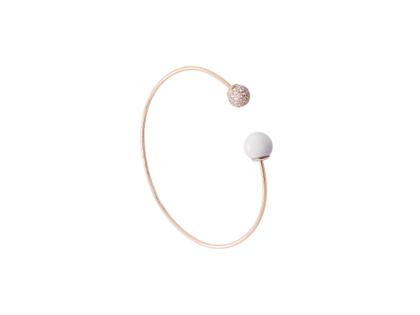 Meissen Pearl Collection Pavé Circle Armreif Roségold mit weißer Perle aus Meissener Porzellan® und Brillanten 0,490ct – Armschmuck Armreif in roségold und aus 750 Rotgold.
