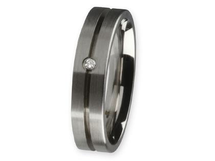 Ernstes Design Ring Nr. 109 R144.5 – Ringe Trauring mit Besatz aus Edelstahl.