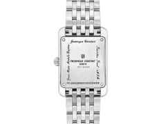 Frederique Constant Classics Carree Small Seconds Quarz Edelstahl 36x25mm silbernes Zifferblatt Metallband – Herrenuhren Uhr ohne Datum aus Edelstahl. Das Gehäuse ist rechteckig und silber. Das Edelstahlarmband ist silber. Das Zifferblatt ist römisch und silber. – Ansicht 2