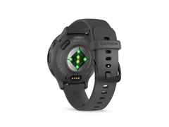 Garmin Venu 3S faserverstärktes Polymer kieselgrau 41mm kieselgraues Kautschukband – Herrenuhren Uhr Multifunktion aus Edelstahl, Kautschuk, Kunststoff und PVD beschichtet. Das Gehäuse ist rund und anthrazit. Das Kautschuk / Kunststoff / Silikon Armband ist anthrazit. Das Zifferblatt ist digital und schwarz. – Ansicht 5