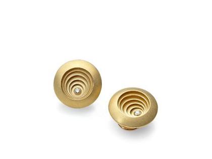 Circulus Ohrstecker Gelbgold mit Brillant 20mm – Ohrschmuck Ohrstecker aus 750 Gelbgold.