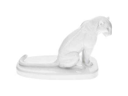 Meissen Figur Leopard weiß – Porzellanwaren Porzellandekoration in weiß und aus Porzellan.