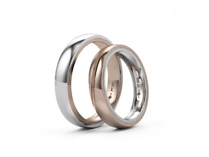 Niessing Trauringpaar Tango Platin und Rosewood 4,0mm gewölbt – Ringe Trauring aus 750 Weißgold, 950 Platin und und .