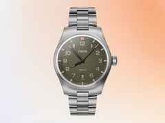 Oris ProPilot Date Automatik Edelstahl 41mm grünes Zifferblatt Metallband – Herrenuhren Uhr mit Datum aus Edelstahl. Das Gehäuse ist rund und silber. Das Edelstahlarmband ist silber. Das Zifferblatt ist arabisch und grün. – Ansicht 7