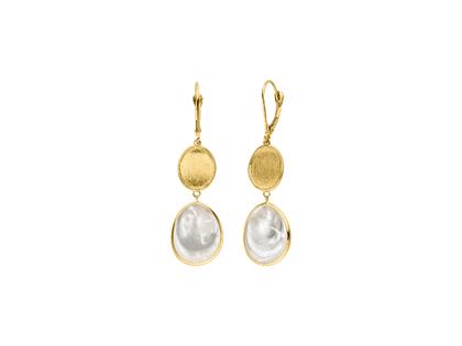 Elaine Firenze Ohrhänger Gelbgold Perlmutt 45mm – Ohrschmuck Ohrhänger aus 585 Gelbgold.