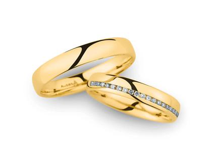 Christian Bauer Trauring Paar Nr.   2 Gelbgold – Ringe Trauring mit Besatz aus 585 Gelbgold.
