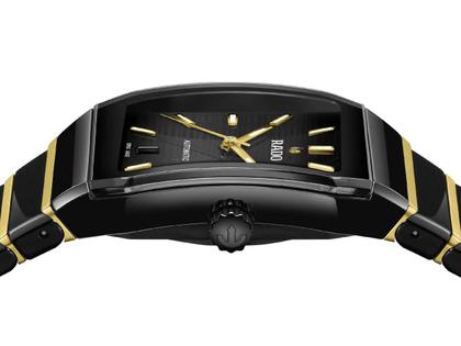 Rado Anatom Automatik Keramik 32,5mm schwarzes Zifferblatt schwarzes Keramikband – Damenuhren Uhr mit Datum aus Edelstahl, Keramik und PVD beschichtet. Das Gehäuse ist rechteckig und schwarz. Das Keramikarmband ist schwarz. Das Zifferblatt ist ein Index in schwarz. – Ansicht 3