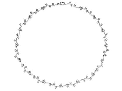 Leo Wittwer Candlelight Blütencollier Weißgold mit Brillanten 5,58ct – Halsschmuck Collier aus 750 Weißgold.