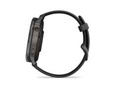 Garmin Venu 4 Quarz Edelstahl und Polymer Schiefergrau 45mm digitales Zifferblatt schwarzes Silikonband – Herrenuhren Uhr Multifunktion aus Edelstahl, Faserverstärktes Polymer und PVD beschichtet. Das Gehäuse ist rund und anthrazit. Das Kautschuk / Kunststoff / Silikon Armband ist schwarz. Das Zifferblatt ist digital und schwarz. – Ansicht 3