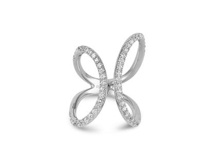 Breuning Set 14 Ring Weißgold mit Brillanten 1,04ct – Ringe Ring mit Besatz aus 585 Weißgold.