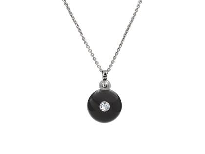 Schmuckwerk Glasklar Kugel Collier Platin – Halsschmuck Kette mit Anhänger aus 950 Platin.