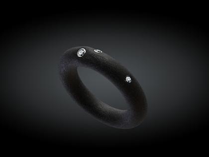 André Ribeiro Ring Kautschuk mit Brillanten 0,06 – Ringe Ring mit Besatz aus 750 Weißgold, Kautschuk und und .