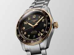 Longines Spirit Zulu Time Automatik Edelstahl 42mm Gelbgold-Lünette graues Zifferblatt Metallband – Herrenuhren Uhr mit Datum aus 750 Gelbgold, Edelstahl und Keramik. Das Gehäuse ist rund und silber-gelbgold. Das Edelstahlarmband ist braun. Das Zifferblatt ist arabisch Index und grau. – Ansicht 2