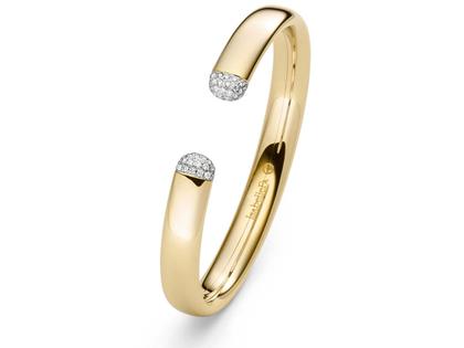 IsabelleFa Flix.Flex Armreif oval Gelbgold 9mm mit Brillanten – Armschmuck Armspange aus 750 Gelbgold, 750 Weißgold und und .