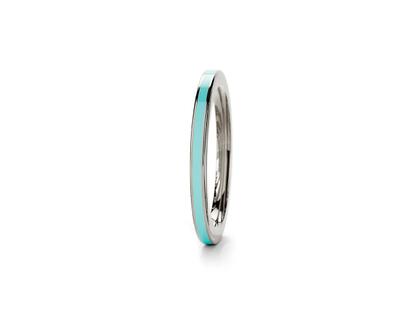 Niessing Setario Line Ring Fine Gray mit türkiser Emaille – Ringe Ring in silber und aus 750 Weißgold.