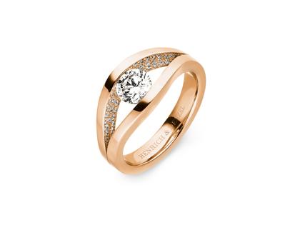 Henrich & Denzel Tensio Ring Roségold mit Brillanten 1,02ct – Ringe Ring mit Besatz in roségold und aus 750 Rotgold.