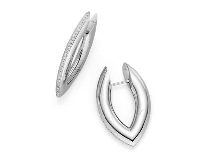 IsabelleFa Navette Creolen 20 Weißgold mit Brillanten 0,290ct – Ohrschmuck Creolen aus 750 Weißgold.