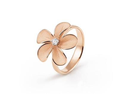 Cammilli Firenze Cherry Bloom Ring Orange Apricot mit Brillant 0,070ct – Ringe Ring mit Besatz aus 750 Rotgold.
