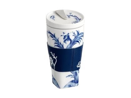 Meissen Coffee to Go Becher "Affe & Faultier" aus Meissner Porzellan mit Manschette – Porzellanwaren Tafelporzellan in weiß und aus Kunststoff, Leder und Porzellan. – Ansicht 2
