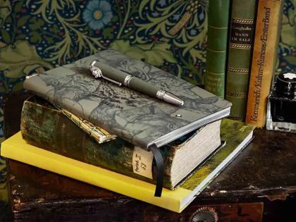 Montblanc Writers Edition               2019: Limitierte Edition Rudyard Kipling 3er Set – Schreibgeräte Stiftset in grün und aus 750 Gelbgold, Edelharz und platiniert. – Ansicht 4