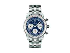 Sinn Spezialuhren 903 St II BE Navigationschronograph Automatik Edelstahl 41mm blaues Zifferblatt Metallband – Herrenuhren Chronograph aus Edelstahl und Leder. Das Gehäuse ist rund und silber. Das Edelstahlarmband ist braun. Das Zifferblatt ist arabisch Index und blau.