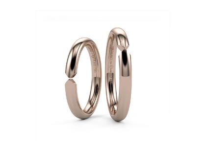 Niessing Trauringpaar Unita Weißgold 3,0mm gewölbt – Ringe Trauring aus 750 Weißgold.