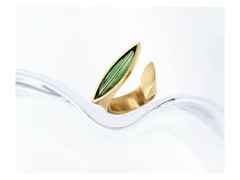 Angela Hübel Schiffchen mit Turmalin Damenring – Ringe Ring mit Besatz aus 750 Rotgold.