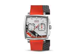 Union Glashütte Averin Chronograph Sachsen Classic 2026 Limited Edition Automatik Edelstahl 41mm graues Zifferblatt rotes Kautschukband und graues Lederband – Herrenuhren Chronograph aus Edelstahl, Kautschuk und Leder. Das Gehäuse ist quadratisch und silber. Das Lederarmband ist grau. Das Zifferblatt ist ein Index in grau.