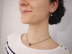Gellner Basic Collier Silber schwarz rhodiniert mit Tahitiperle – Halsschmuck Collier aus 925 Silber und und rhodiniert. – Ansicht 3