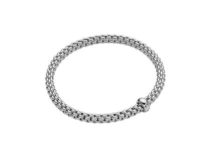 Fope Solo Flex'it Armband Weißgold M mit Brillant 0,010ct flexibel – Armschmuck Armband aus 750 Weißgold.