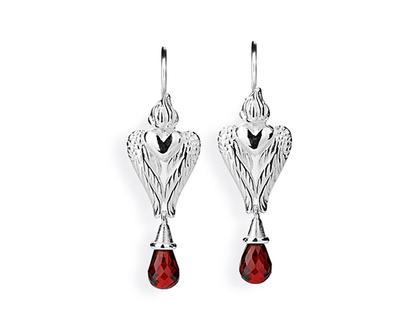 Drachenfels Design Carpe Diem Silber Ohrschmuck Granat – Ohrschmuck Ohrhänger aus 925 Silber.