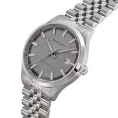 Bruno Söhnle Glashütte Turin Automatik Edelstahl 39,5mm graues Zifferblatt Metallband – Herrenuhren Uhr mit Datum aus Edelstahl. Das Gehäuse ist rund und silber. Das Edelstahlarmband ist silber. Das Zifferblatt ist ein Index in grau. – Ansicht 2