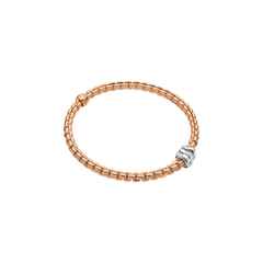 Fope Eka Tiny Armband Rosegold schmal mit Brillanten – Armschmuck Armband aus 750 Rotgold.