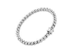 Fope Eka Flex'It Armband   schmal Weißgold 1 Ronde mit Brillanten 0,17ct M flexibel – Armschmuck Armband aus 750 Weißgold. – Ansicht 2