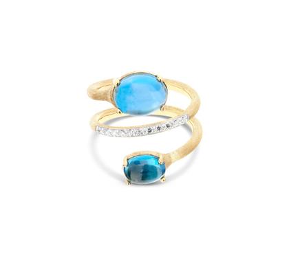 Nanis Dancing in the Rain Azure Ring Gelbgold London Blue Topas – Ringe Ring mit Besatz aus 750 Gelbgold.