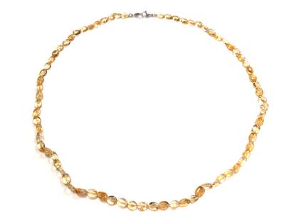 Ehinger Schwarz Charlotte Basisschmuck Kette Edelstahl Citrin 60cm – Halsschmuck Collier aus Edelstahl.