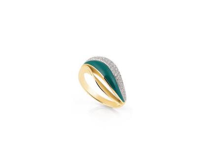 Cammilli Firenze Velaa Pavé Enamel Ring Yellow Sunrise Gold mit Brillanten 0,200ct – Ringe Ring aus 750 Gelbgold, Emaille und und .